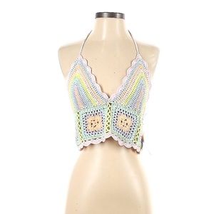 NWT Altar’s State rainbow crochet halter top s/m